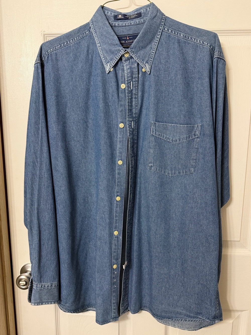 John Ashford Men's Denim Button-Down Shirt - Blue